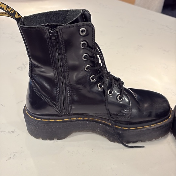 DR MARTENS Jadon Platform Patent Leather Boots in Black size 8 - Picture 6 of 16